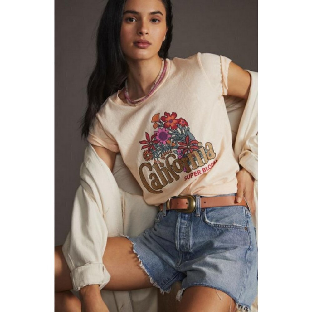 💕MOTHER💕 Itty Bitty Tee ~ California Super Bloom Graphic Tee Small S NWOT
